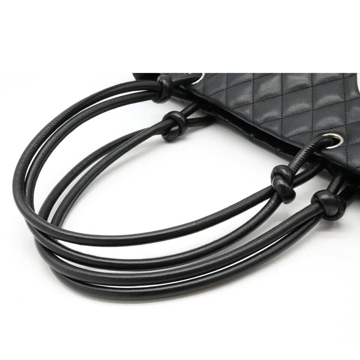 Chanel Cambon Line CocoMark Large Tote Shoulde Bag Soft Calf Black