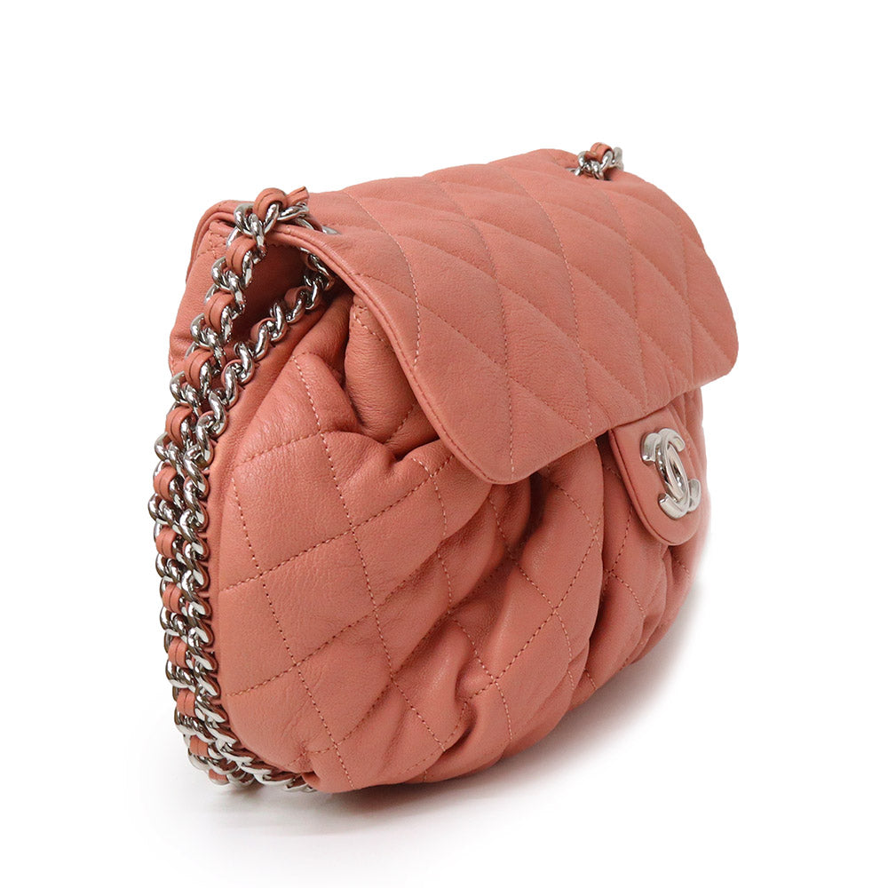 Chanel Matelasse  Chain Around Crossbody Lambskin Leather Pink