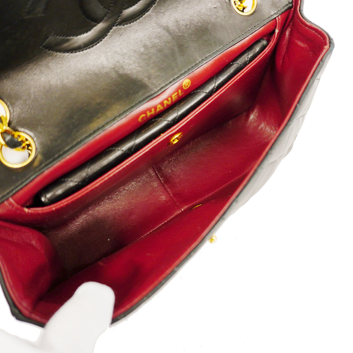 Chanel Shoulder Bag Matelasse Chain Lambskin Black
