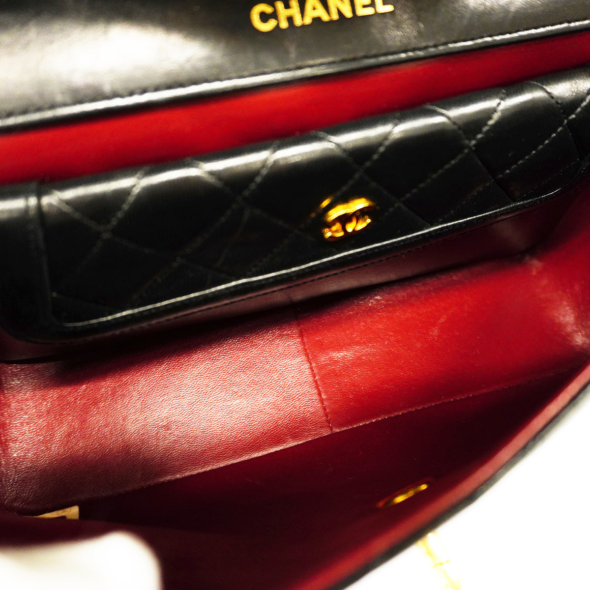 Chanel Shoulder Bag Matelasse Single Chain Lambskin Black