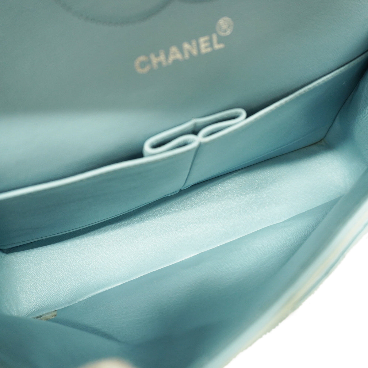 Chanel Matelasse W Flap W Chain Lambskin Light Blue