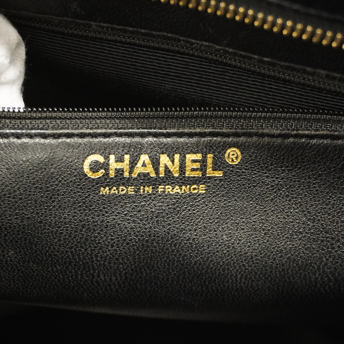 Chanel Tote Bag Reproduction Caviar Skin Black Gold