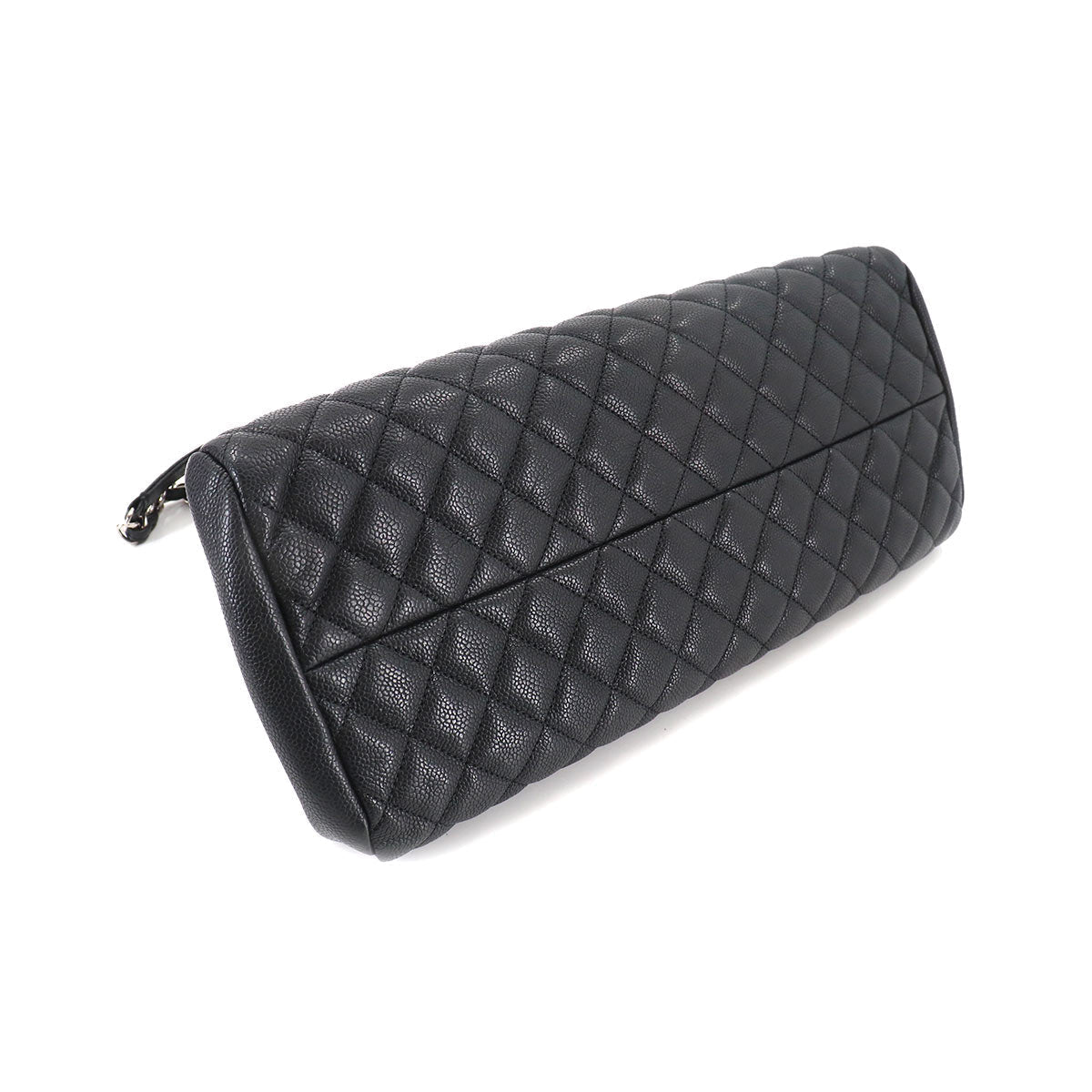 Chanel Mademoiselle Bowling Chain Shoulder Bag Caviar Skin Black