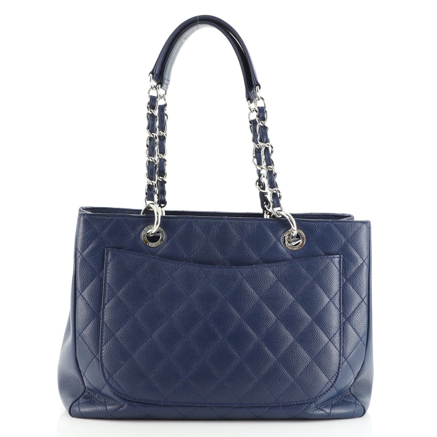 Chanel Grand Shopping Tote Quilted Caviar Blue