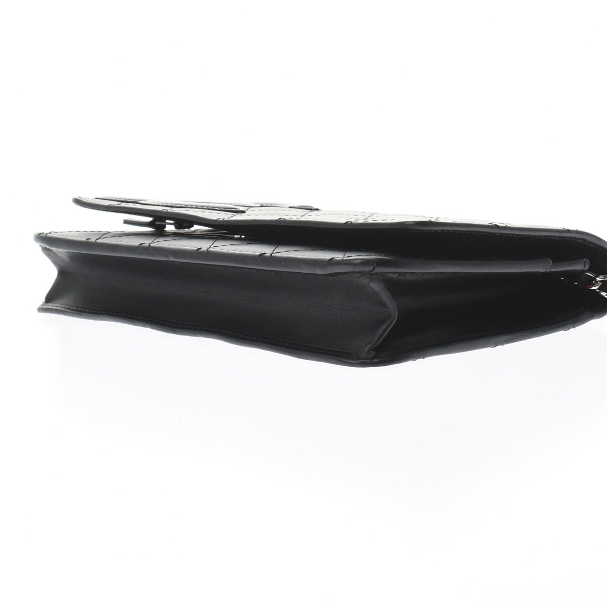 Chanel Line Black/Silver hardware Calfskin Women's Chain Wallet