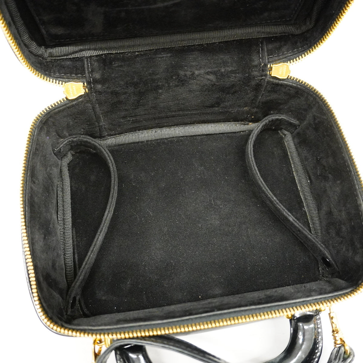 Chanel Vanity Bag Patent Leather Black