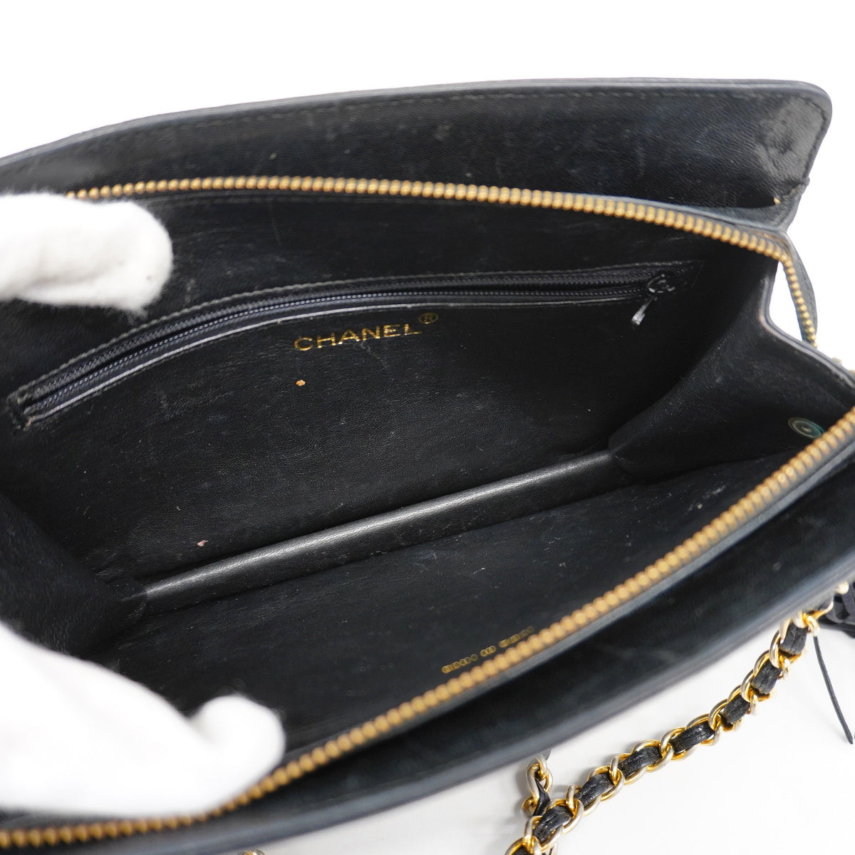 Chanel Shoulder Bag Matelasse Chain Lambskin Black