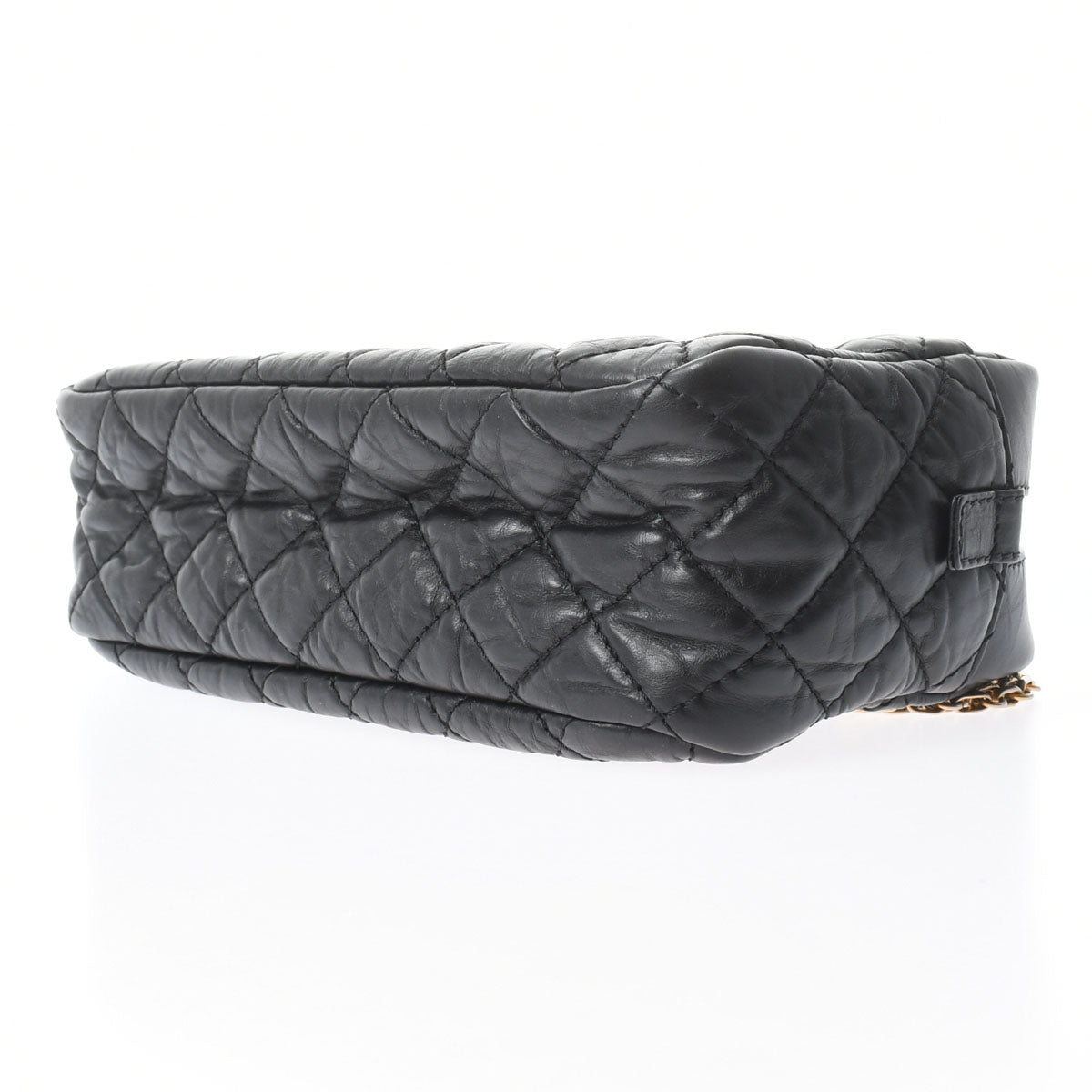 Chanel Chain Shoulder Bag Black Gold Hardware Aged Calfskin Shoulder Bag