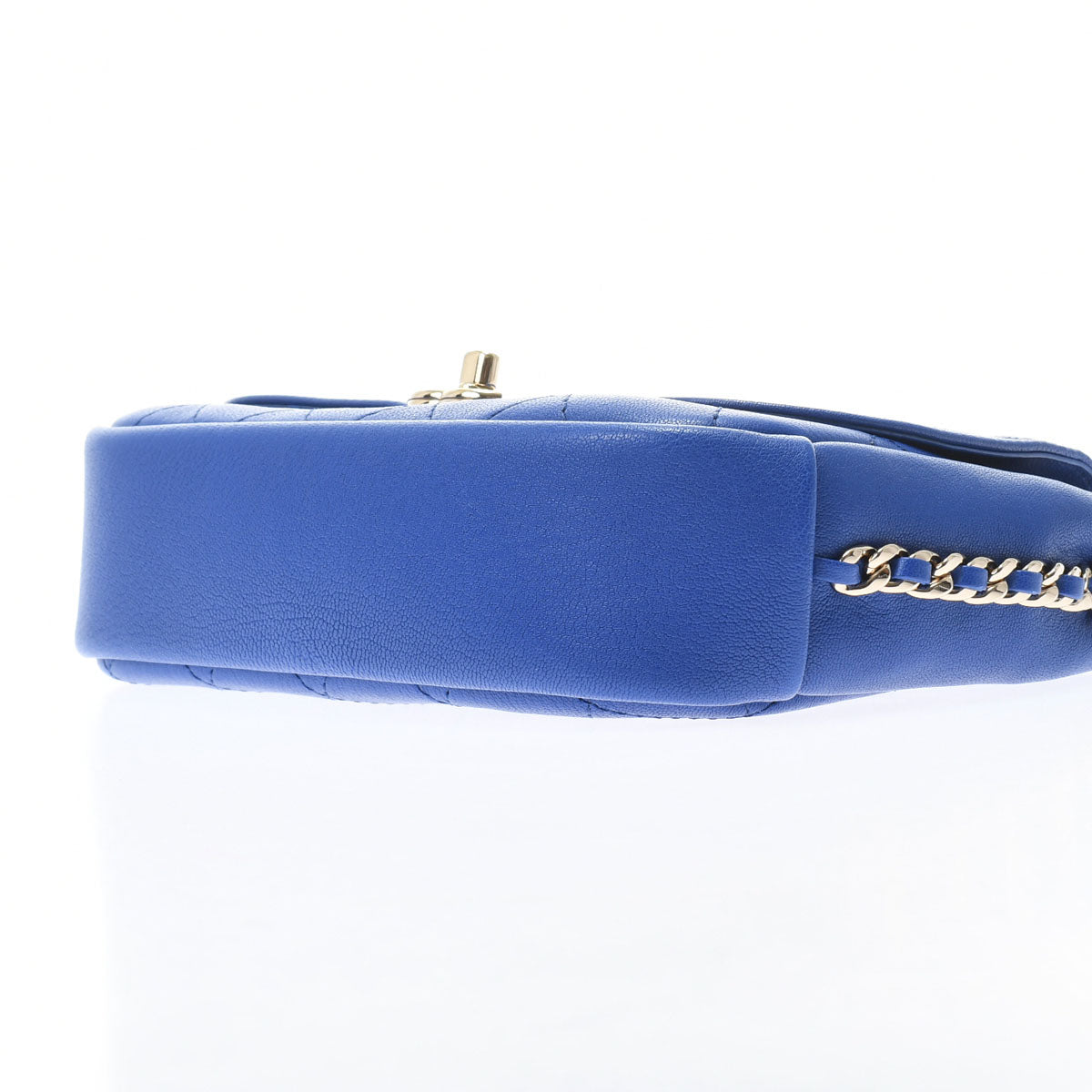Chanel Chain Shoulder Blue Gold Hardware Calfskin Shoulder Bag