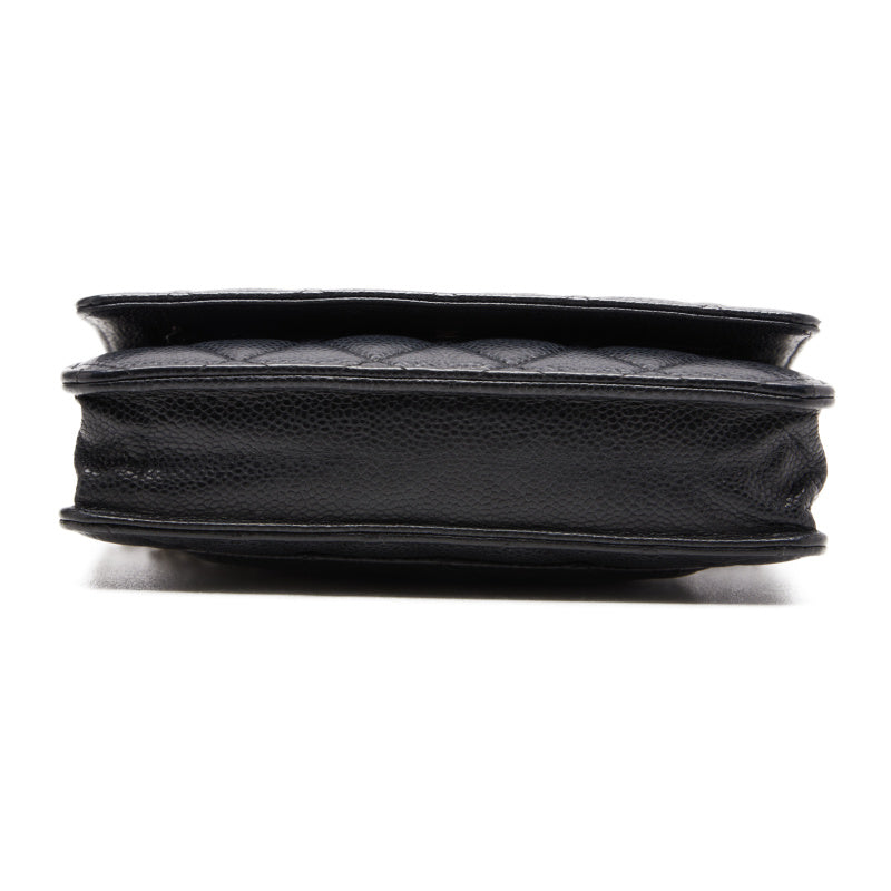 Chanel Coco Mark Chain Wallet Dark Navy Black