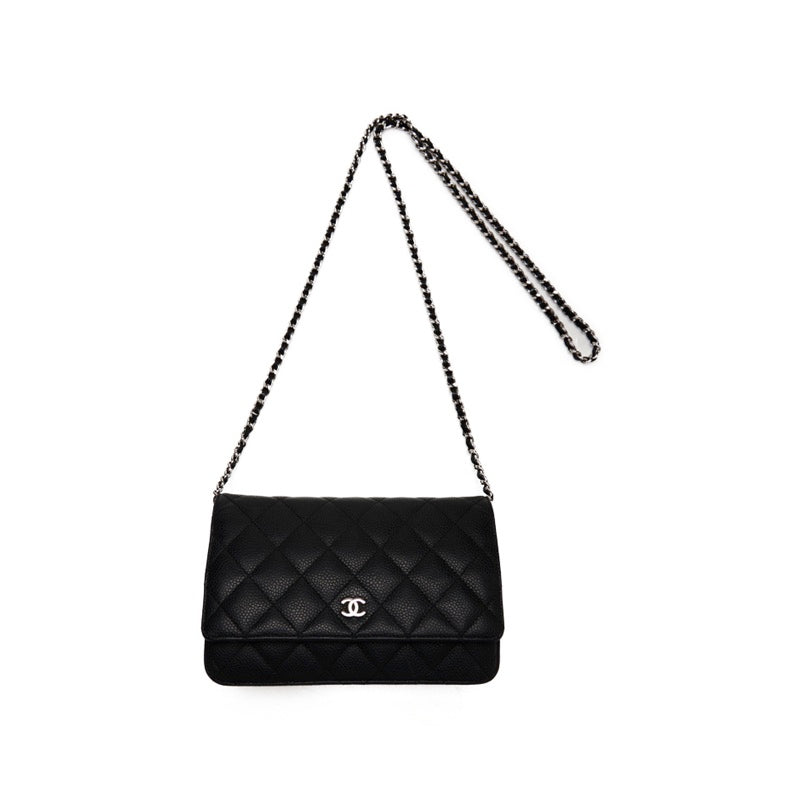 Chanel Mini Matelasse Chain Wallet Lambskin Black