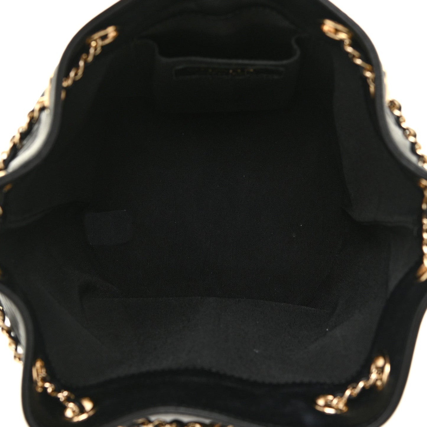 Chanel Lambskin Chevron Drawstring Bag Black