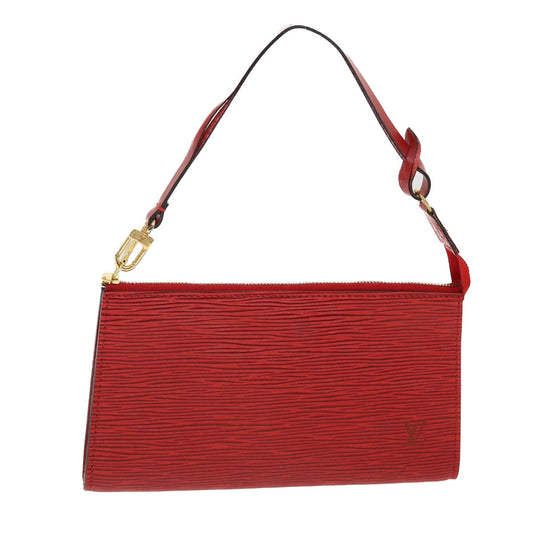 LOUIS VUITTON Epi Pochette Accessoires Pouch Red M52947 LV 40020