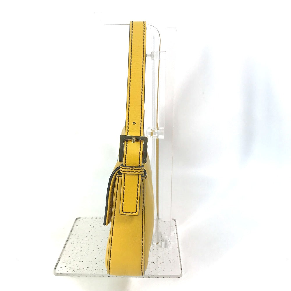 FENDI Handbag 8BR600 leather yellow FF Mamma Bucket Women