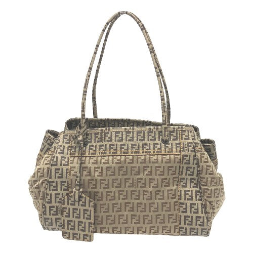 FENDI Handbag 8BN174 PVC / nylon beige Zucchino
