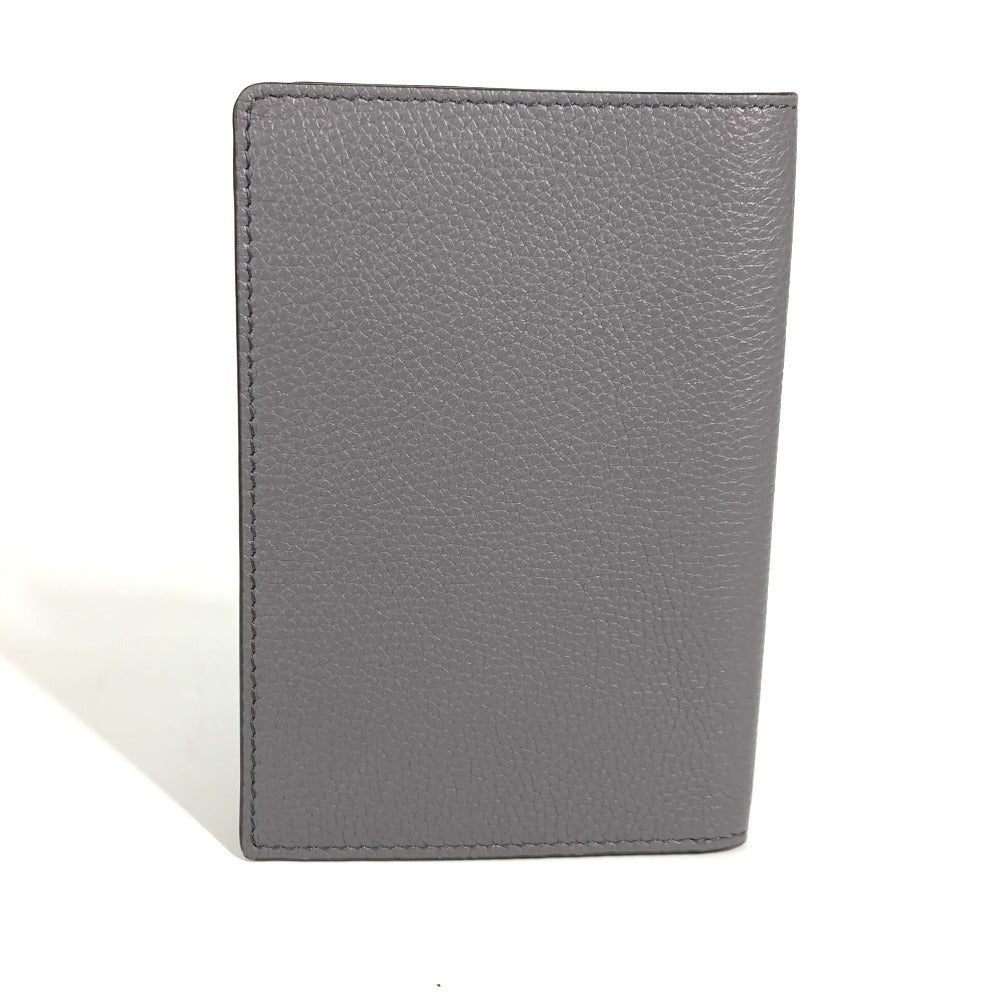 FENDI passport case leather gray logo unisex(Unisex)
