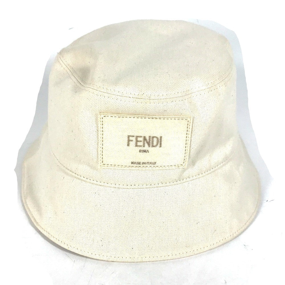 FENDI hat FXQ801 cotton beige logo Women