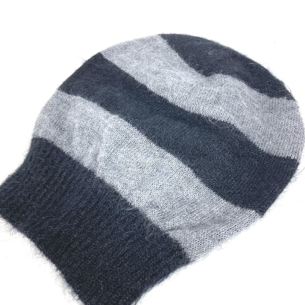 FENDI Knit hat FXQ107 Silk, Mohair black beanie hat knit hat knit cap border mens