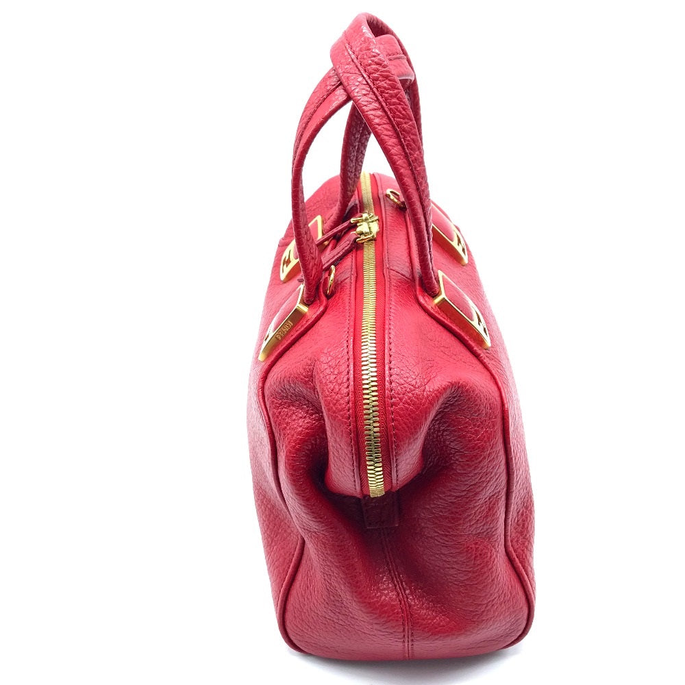 FENDI Handbag 8BL114 leather Red Mini Boston Duffel bag chameleon Women