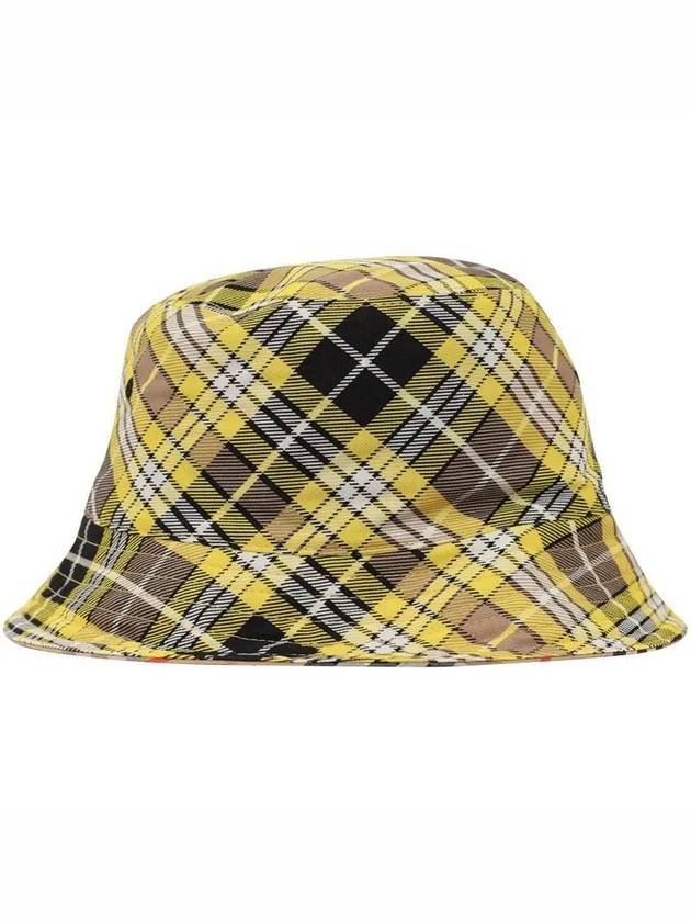 Luxury Burberry Vintage Check Reversible Bucket Hat Yellow