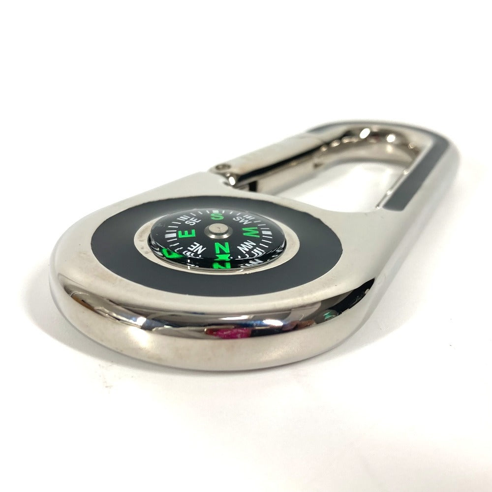 FENDI key ring metal Silver logo Carabiner with compass