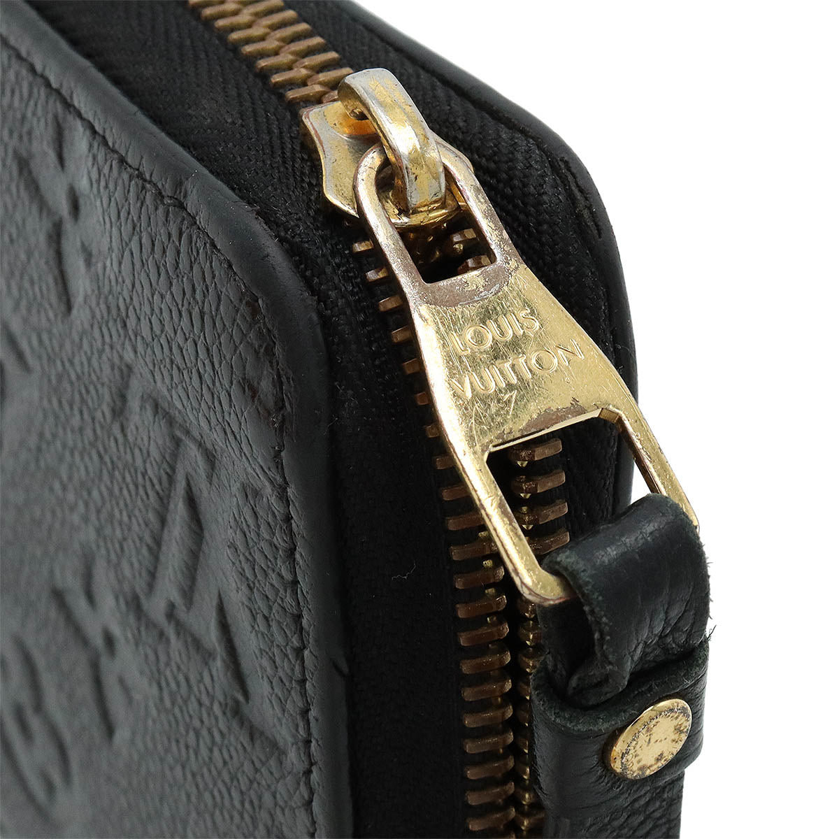 Louis Vuitton Monogram Emplant Zippie Wallet Round Fassner Long Wallet Leather Noir Black M61864