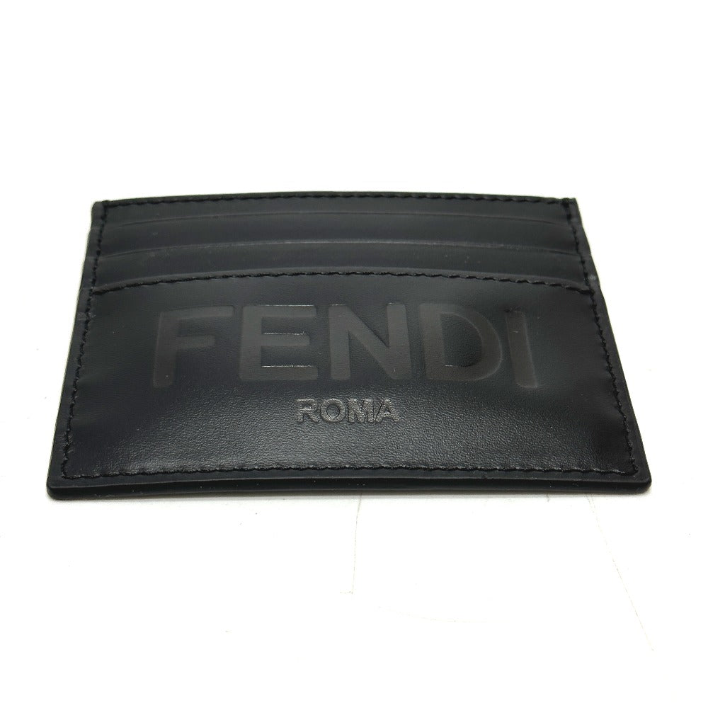 FENDI Card Case 7M0164 leather black logo mens