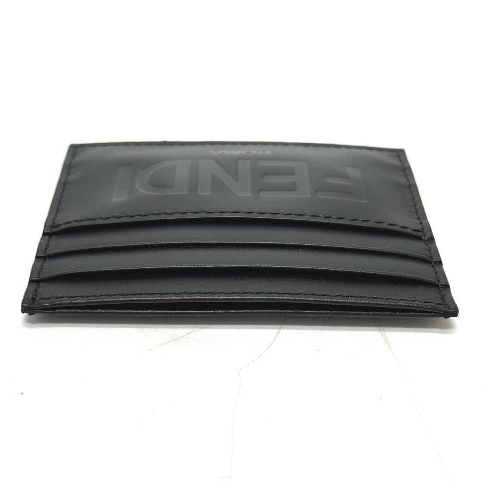 FENDI Card Case 7M0164 leather black logo mens