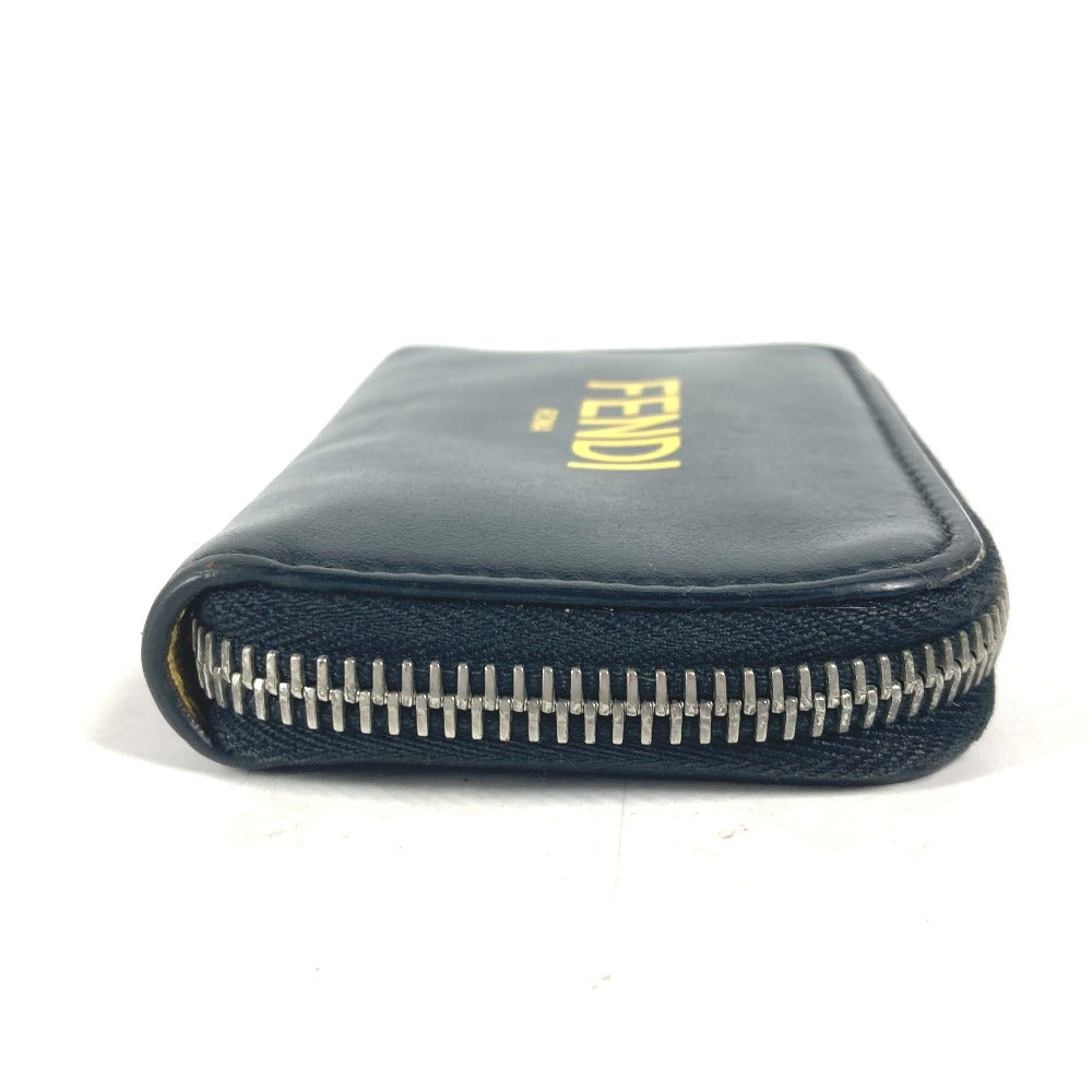FENDI Coin case 7M0257 leather black logo Zip Around mens