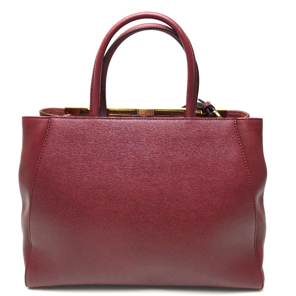 FENDI Handbag 8BH250 leather Dark red To joule Women