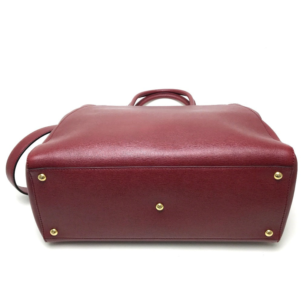FENDI Handbag 8BH250 leather Dark red To joule Women