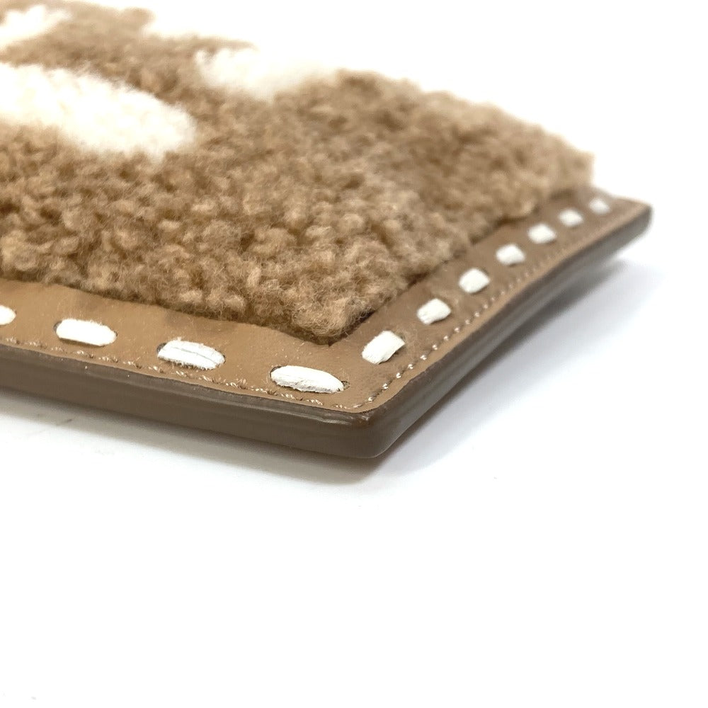 FENDI Pouch 7AS047 Fur, Leather beige Smartphone case phone pouch