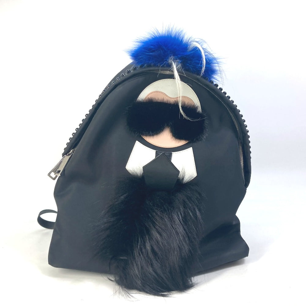 FENDI Backpack 7VZ016 Nylon black backpack bag Karl Lagerfeld Women