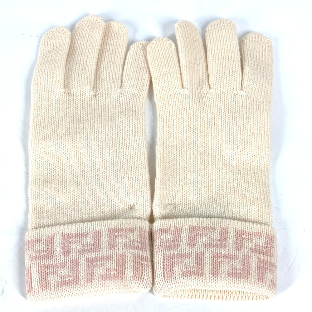 FENDI gloves wool pink Zucca Women
