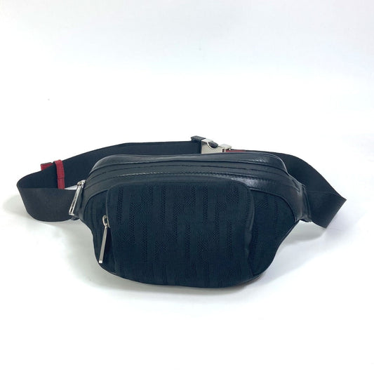 FENDI Sling bag 7VA483 polyamide/leather black Crossbody Shoulder Bag Zucca mesh mens