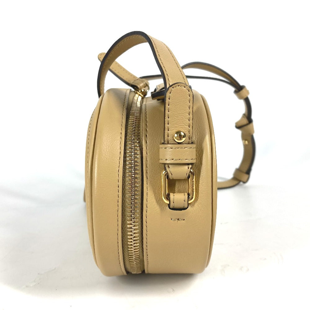 FENDI Shoulder Bag 8BS058 leather beige Pochette Crossbody Camera Case Small Olock Women