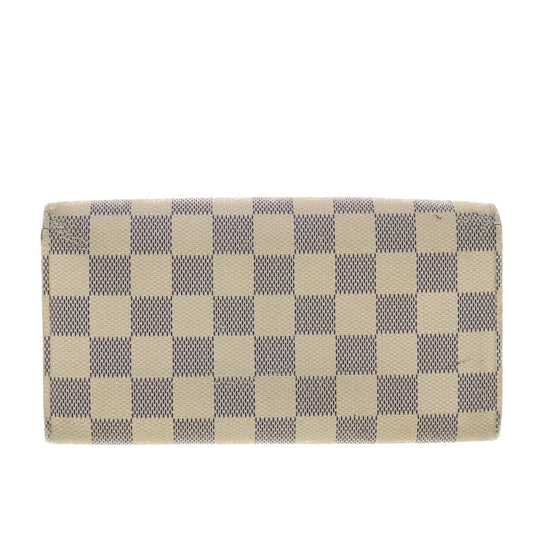 LOUIS VUITTON Damier Azur Portefeuille Sarah Long Wallet N63208 LV Auth 40267