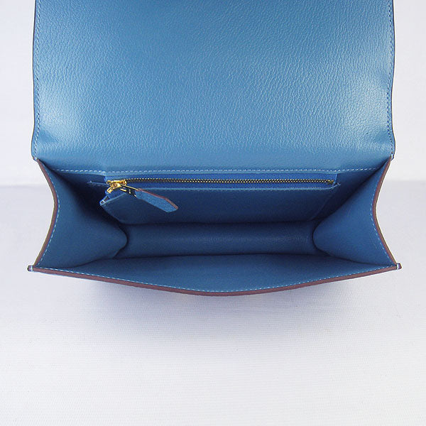 Luxury Hermes Constance Cowskin Leather Bag H017 blue golden