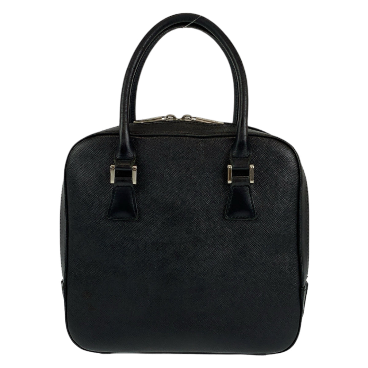 BURBERRY Handbag leather Black SilverMetal Handbag Tote Bag Medium Check Pattern Women