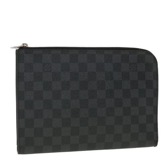 LOUIS VUITTON Damier Graphite Pochette Jules PM Clutch Bag N60113 LV 40471