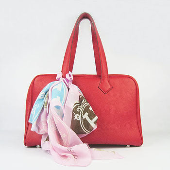 Luxury Hermes Togo leather handbag H2802 red