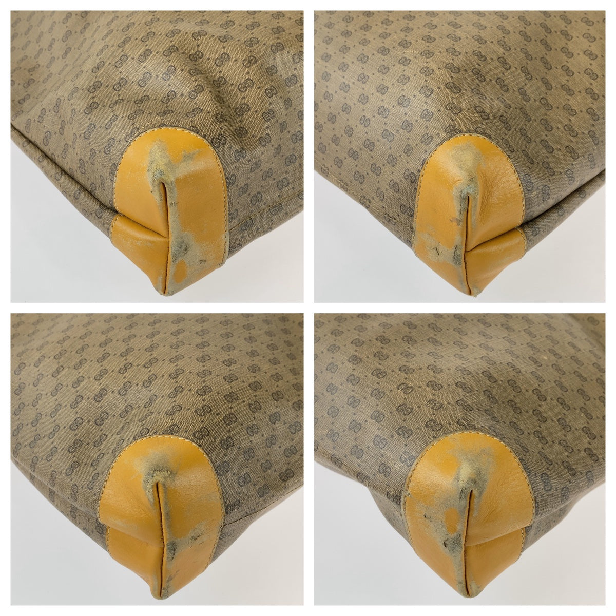 GUCCI Tote Bag 002 983 0163 GG Supreme Canvas Brown Beige Gold Metal Old Gucci Shelly Line Micro GG