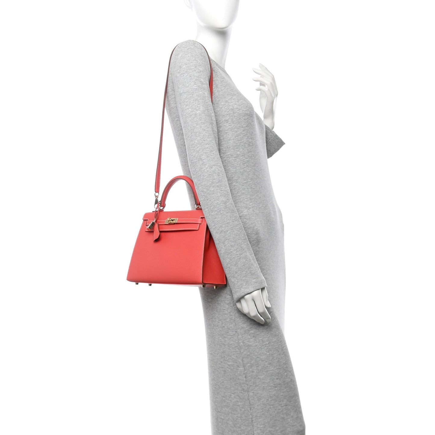 Hermes Epsom Candy Kelly Sellier 25 Rose Jaipur Gold