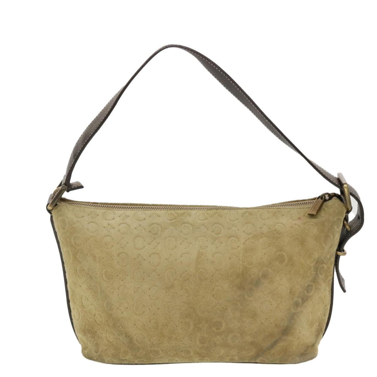 Luxury CELINE C Macadam Canvas Shoulder Bag Beige  40751