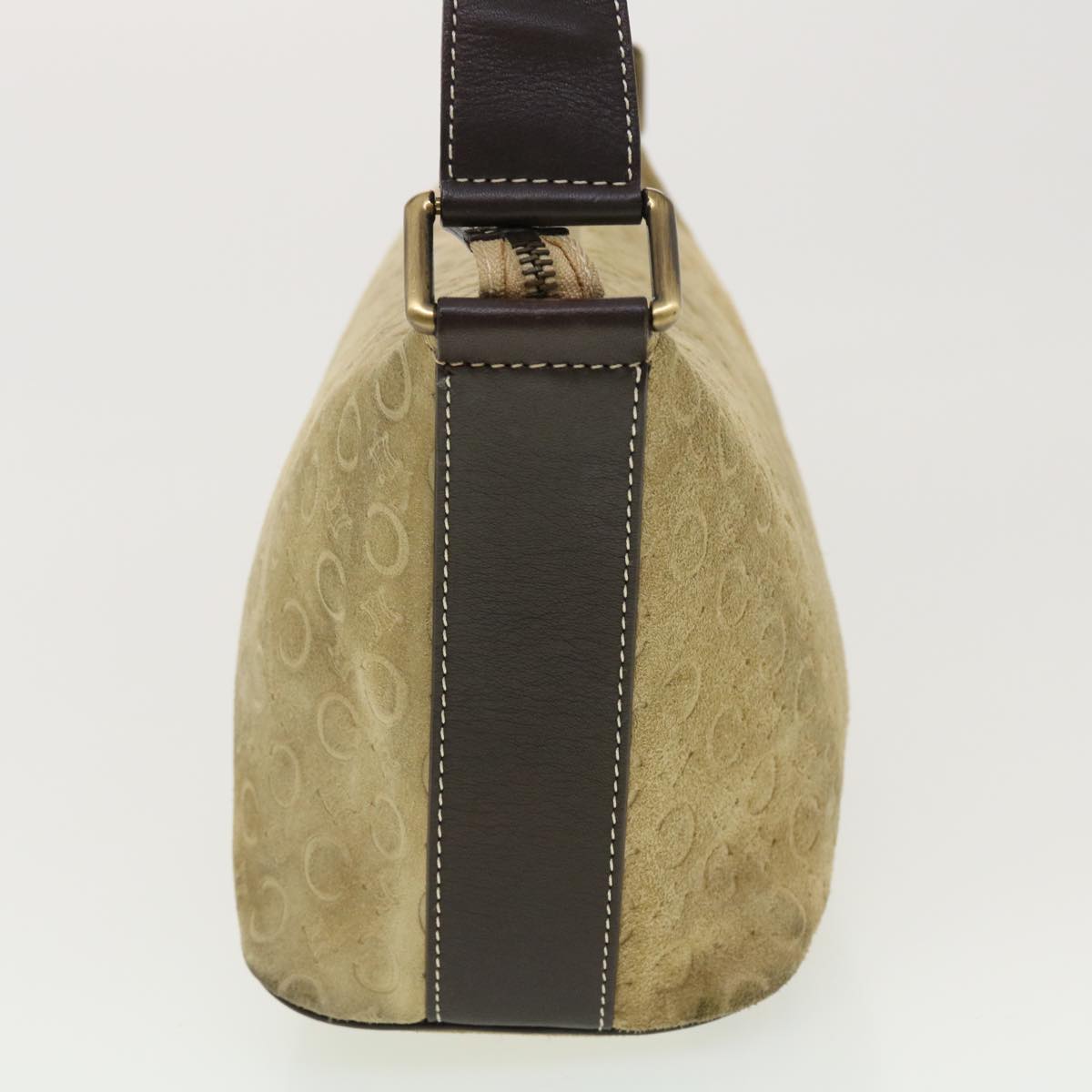 Luxury CELINE C Macadam Canvas Shoulder Bag Beige  40751