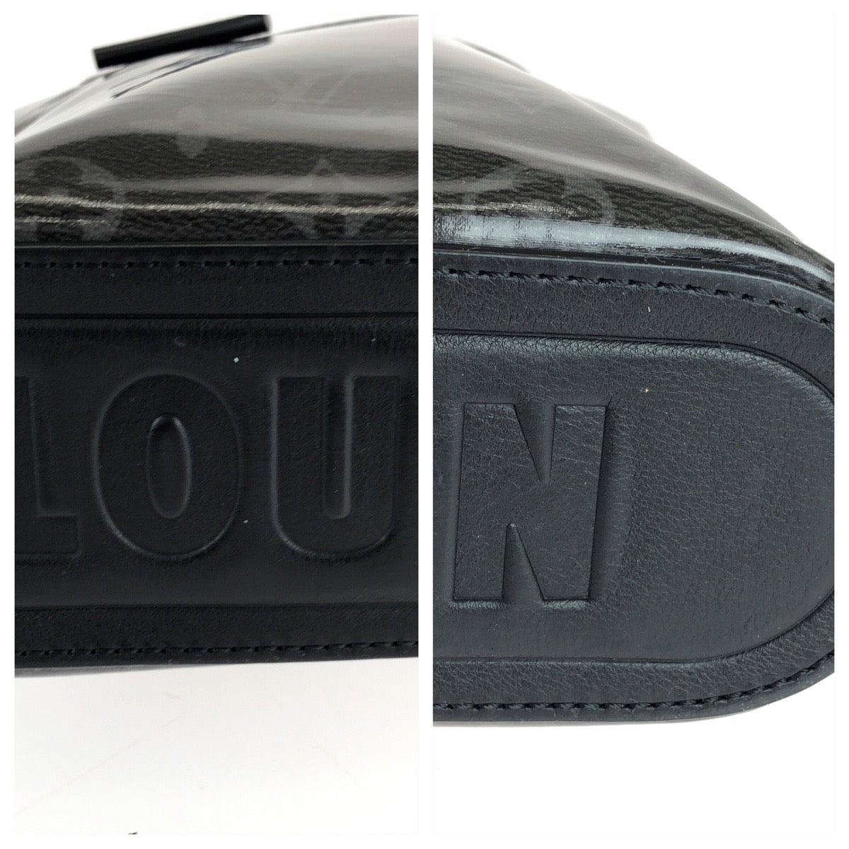 LOUIS VUITTON Clutch bag M63373 Patent leather Black SilverMetal Clutch bag business bag Monogram Eclipse pochette cosmos mens Used