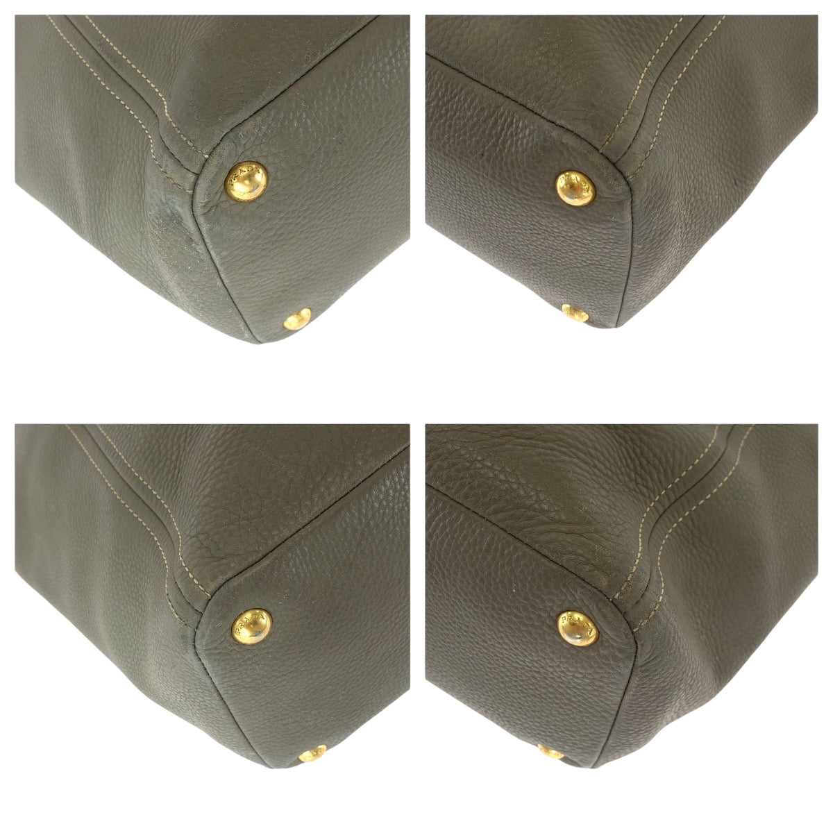PRADA Tote Bag BR4970 leather Greige Gold Metal Tote Bag Shoulder Bag Vitterodino Marmo Women
