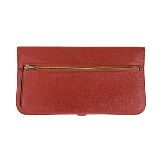 HERMES Long Wallet Purse Togo Rouge Grenat Red Long Wallet Purse Long wallet unisex Dogon Long Women Used
