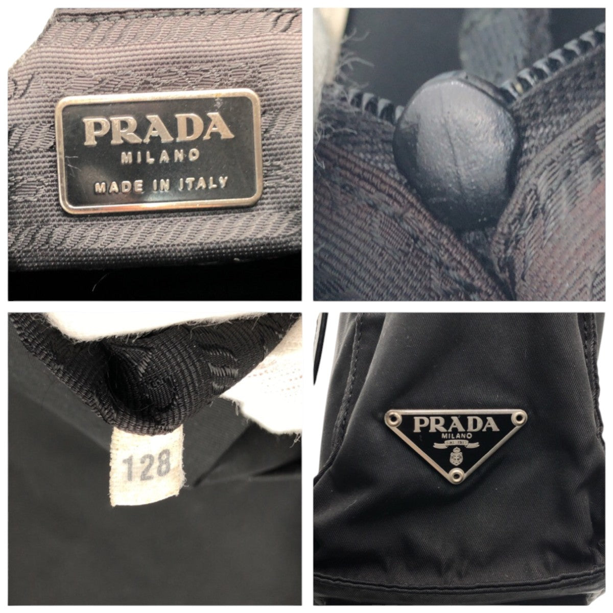 PRADA Tote Bag Nylon Black black Tote Bag Unisex Test Triangular logo Women