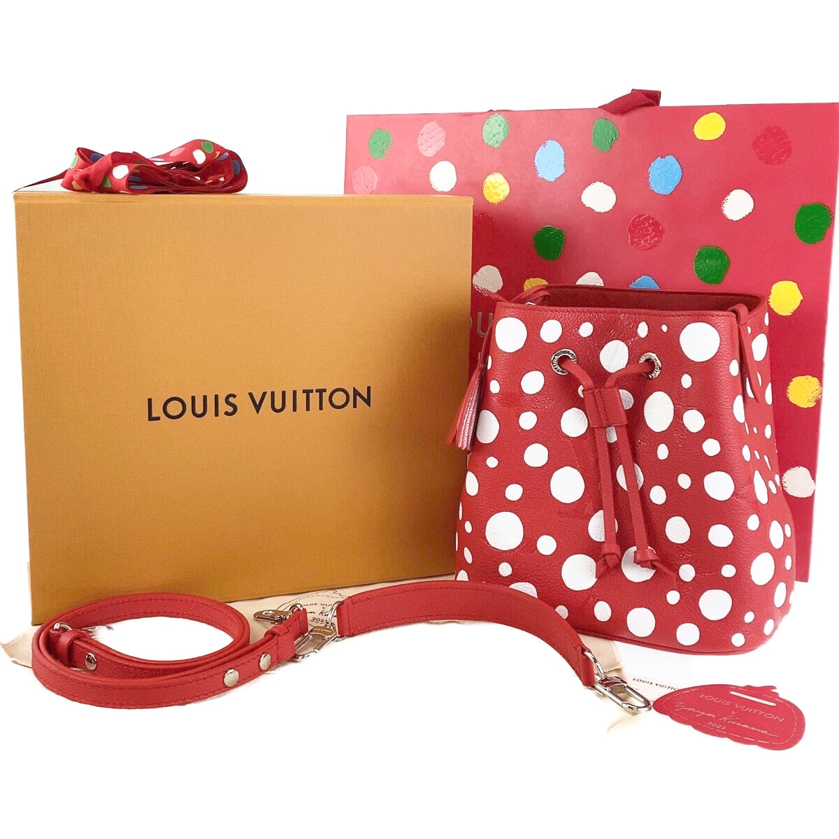 LOUIS VUITTON Shoulder Bag M46413 leather Red Silver Metal LVxYK NeoNoe BB Yayoi Kusama Japan limited model